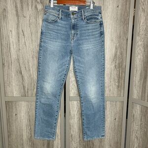 FRAME Jeans Le Heigh Striaght Blue Color
